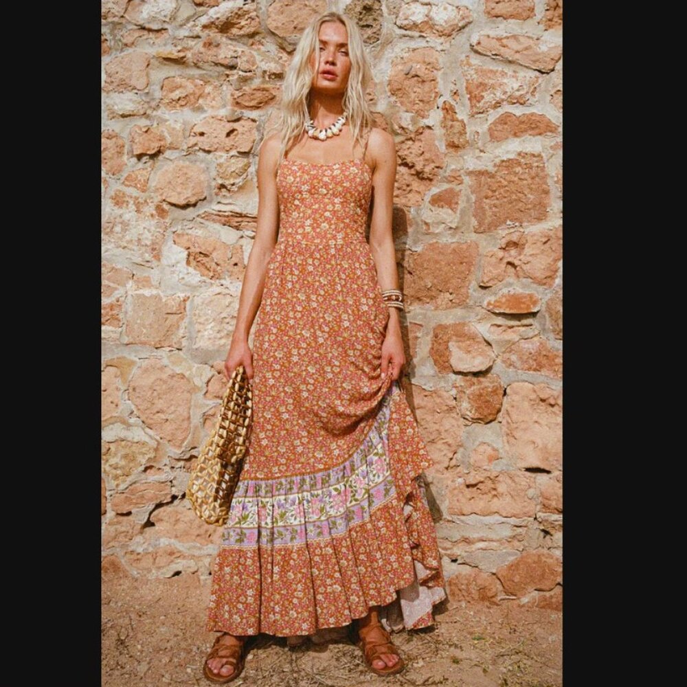 NWT Spell Sienna Strappy Maxi Dress